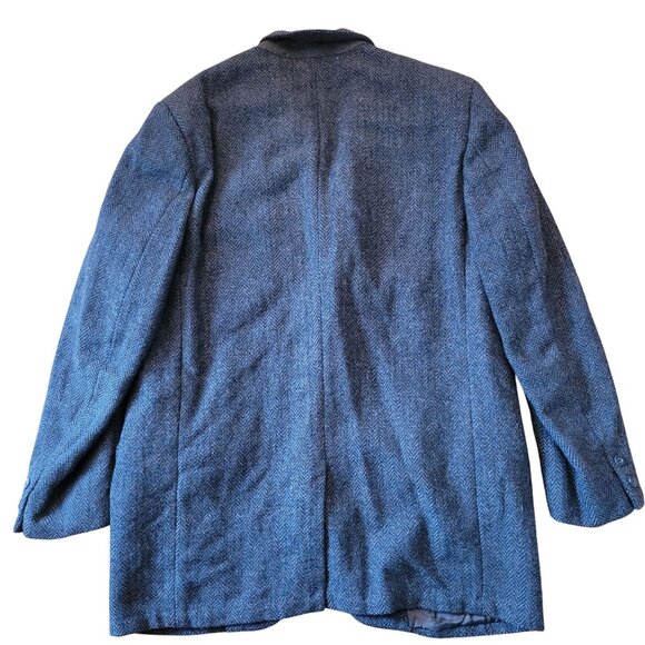 Harris Tweed Handwoven Wool Blazer Jacket Sears Herringbone Gray Sports Coat - Picture 3 of 12